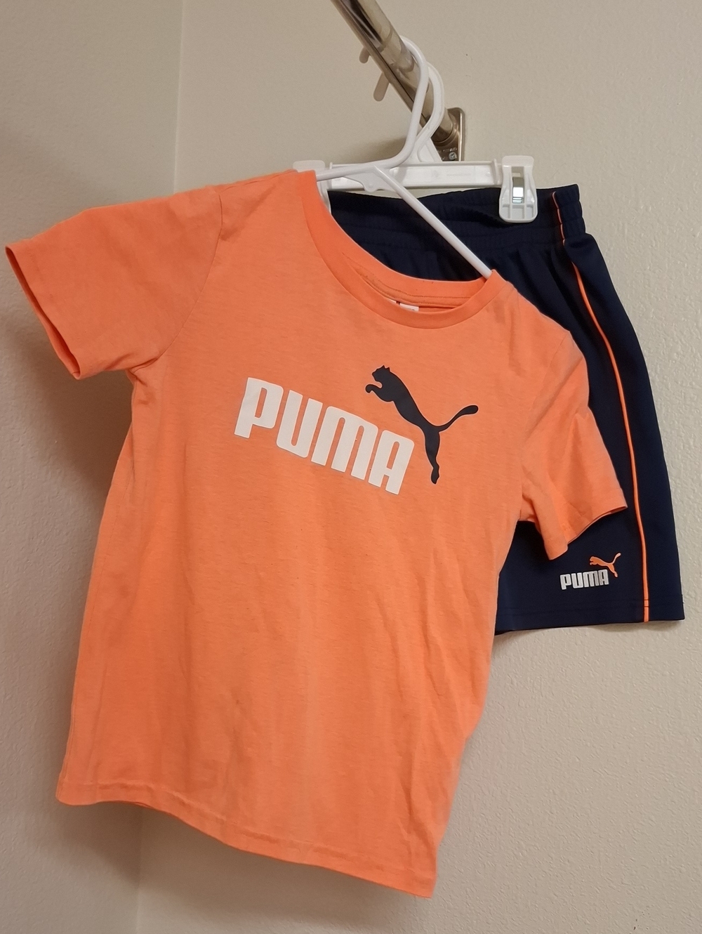 Puma Kids Matching Set Orange and Navy